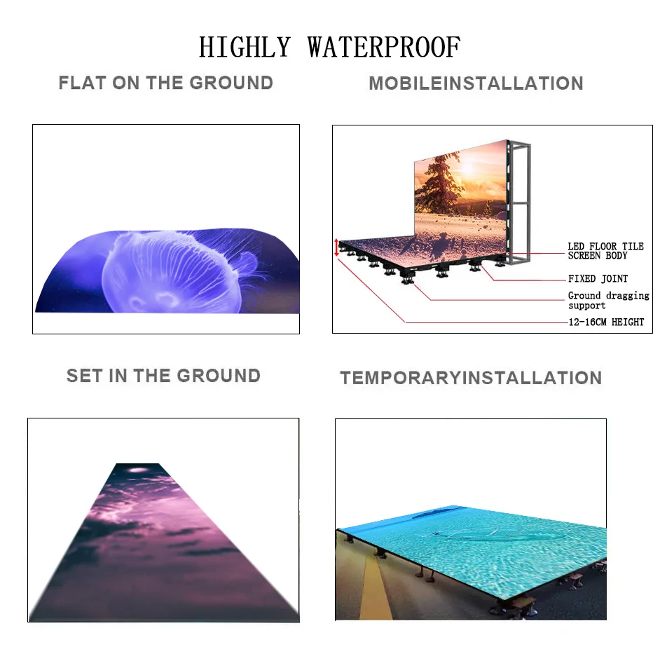 Customizable Fast Installation Indoor External Floor Tile Led Display Factory Price Custom Led Video Floor Screen