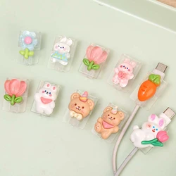 Universal Cable Winder Protective Cover Mobile Phone Charging Data Cord Wire Cute Cartoon Protector Shell for Samsung Mi Android