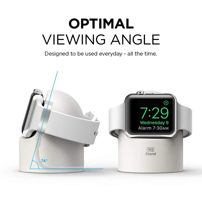 Ladeständer für Apple Watch Serie Ultra/8/SE2/7/6/SE/4/3 49 mm/45 mm/44 mm/42 mm/41 mm/40 mm/38 mm, langlebiger Silikon-Nachttischmodus – Detail 5