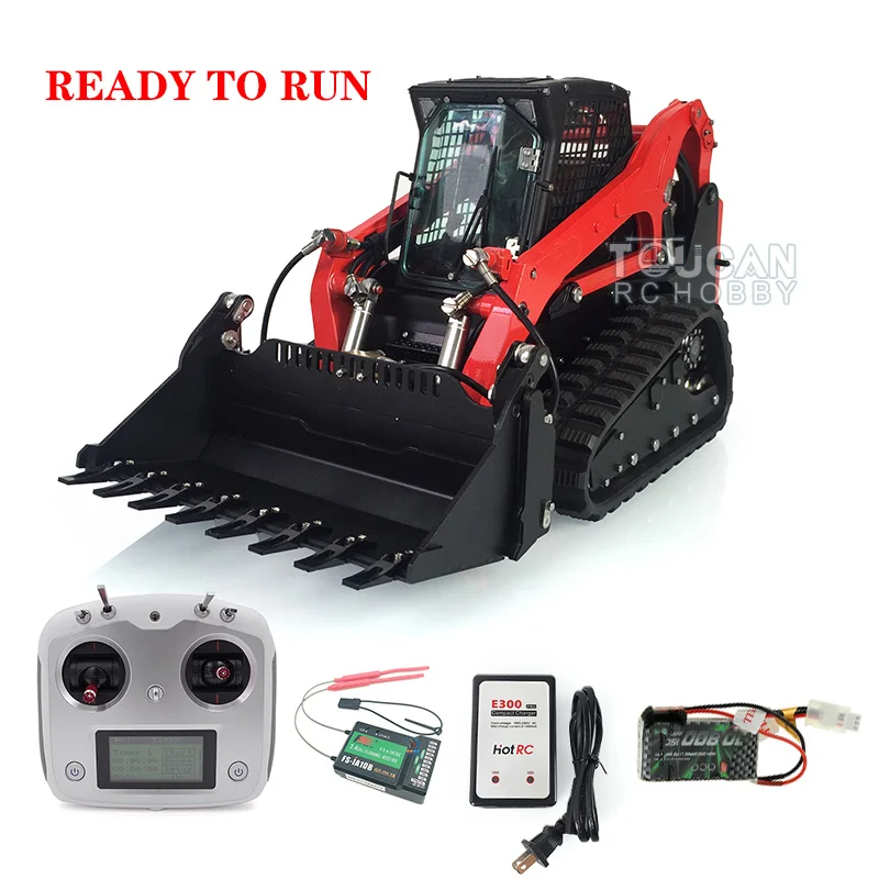 US Stock Toys LESU 1/14 CNC Metal Hydraulic Aoue-LT5 Tracked Skid-Steer RTR Model RC Loader Radio Control Light Car For Boys