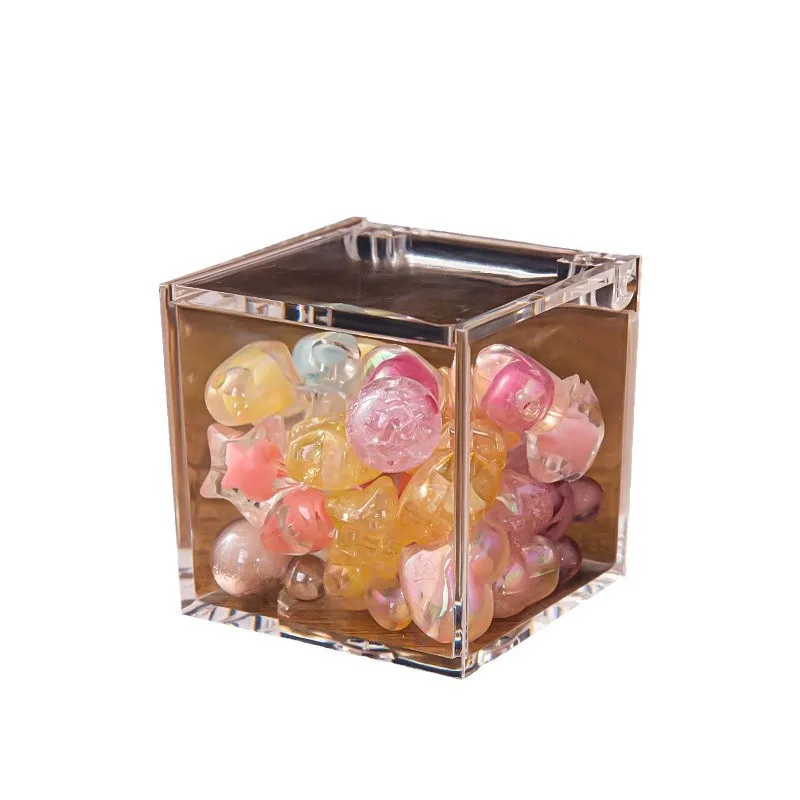 2PCS Clear Acrylic Boxes with Lids Display Square Cube Storage Organizer Containers for Wedding,Birthday,Jewelry,Cake,Candy