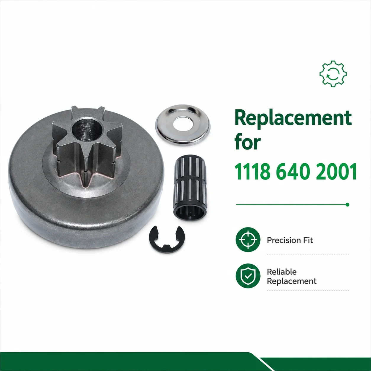 Clutch Drum Kit Bearing Needle E-Clip Washer Replacement for Stihl 028 028AV 028WB Chainsaw Saw Parts Accessories 1118 640 2001