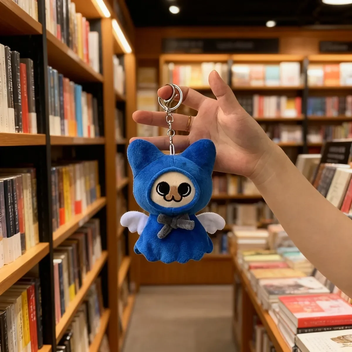 محشوة 10 سنتيمتر لعبة الوحش هنتر الملاك Felyne القطن دمية على ظهره المفاتيح حلية أو الاطفال الكبار هدية عيد ميلاد #2