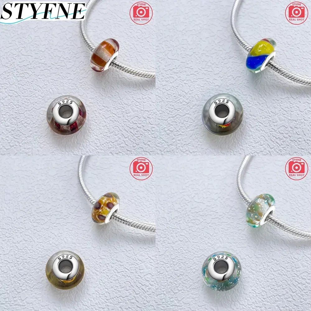 925 Sterling Silver Original Shiny New Mini Pattern Murano Turtle Rabbit Glass Beads per le donne creazione di gioielli con bracciale fai da te