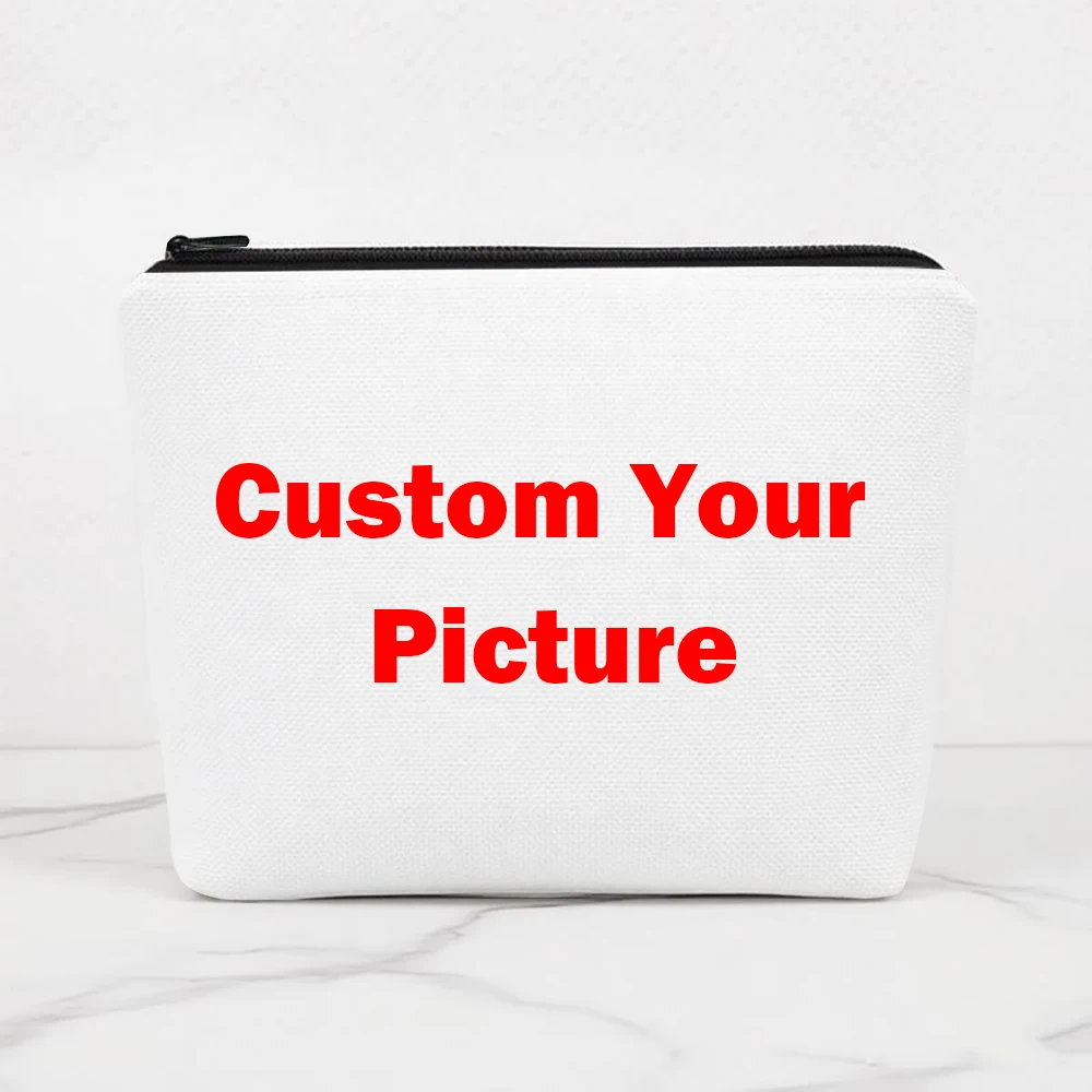 Custom Photo Cosmetic Bag Personalized Travel Toiletry Organizer Zippered Storage Case Lightweight Cosmetic Pouch Ladies Gift