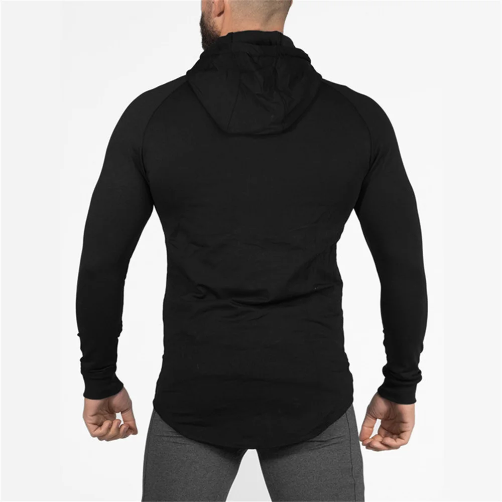 Men Autumn Cotton Casual Hoodies Zipper Sweatshirt Outerwear Gym Fitness Workout Sportswear Tops Male Running Training Clothing