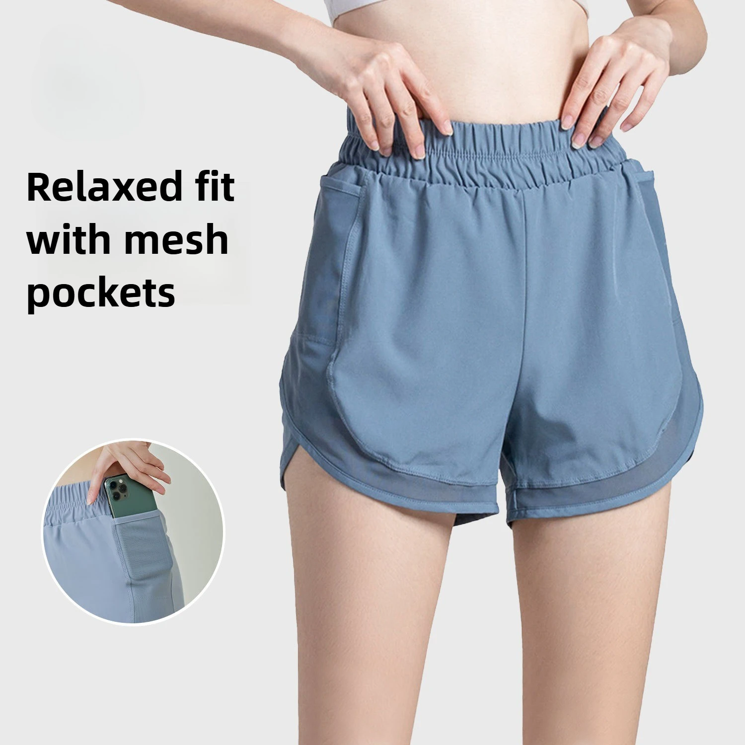 

Summer net pocket sports anti-light pants loose running casual fitness sports shorts