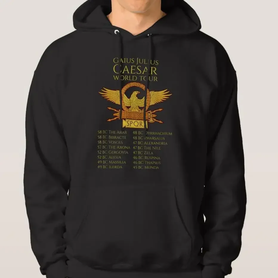 SPQR Ancient Rome Julius Caesar World Tour Roman Hoodie Casual 100% Cotton Autumn and Winter Sweatshirts