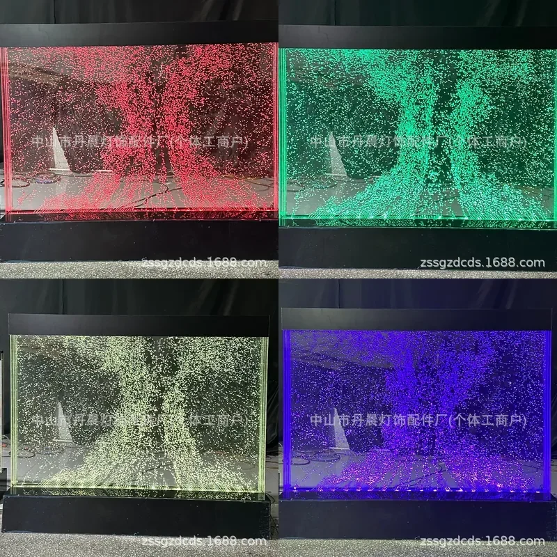 Acrylic Bubble Wall Water Curtain Panel for Restaurant Entrance Decor Running Water Screen Divider Tank