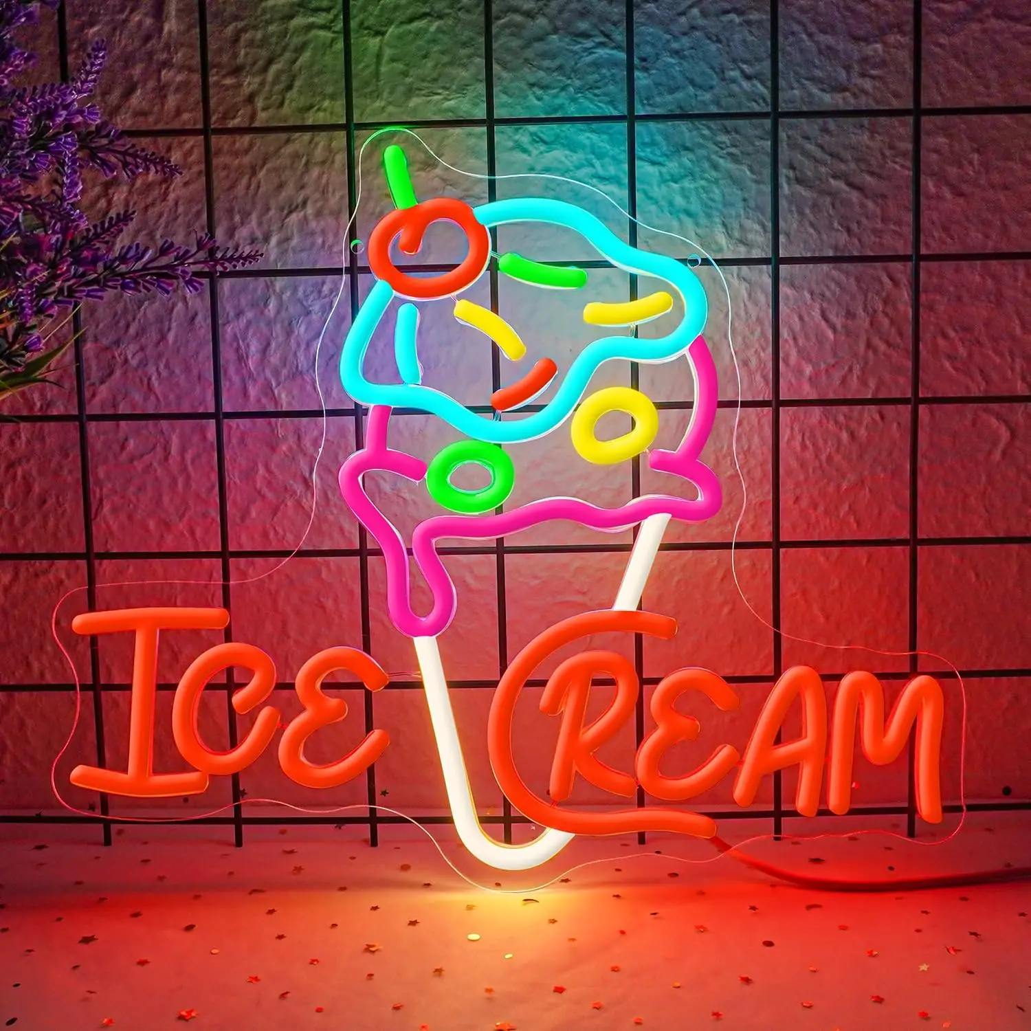 

Ice Cream Neon Sign USB LED Light for Business Store Cold Drink Store Coffee Shop Restaurant Decoration personnalisé Gift