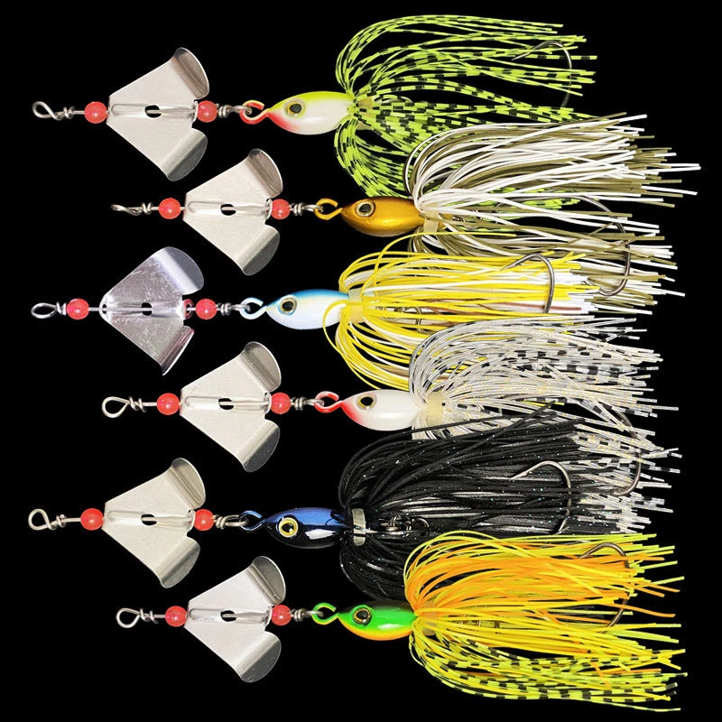 Heart-Shaped Spinnerbait Fishing Lure Wire Bait Metal Spinner Buzzbait Swimbait Hook Jig Kit Skirt Peche For Bass Pike Winter