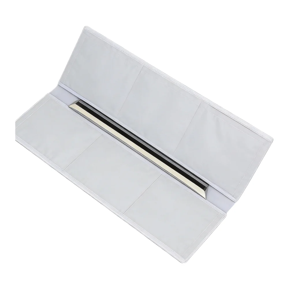 Portable AC Window Seal Fabric with Foldable Construction and Binder-Based Attachment for Reusable Installation