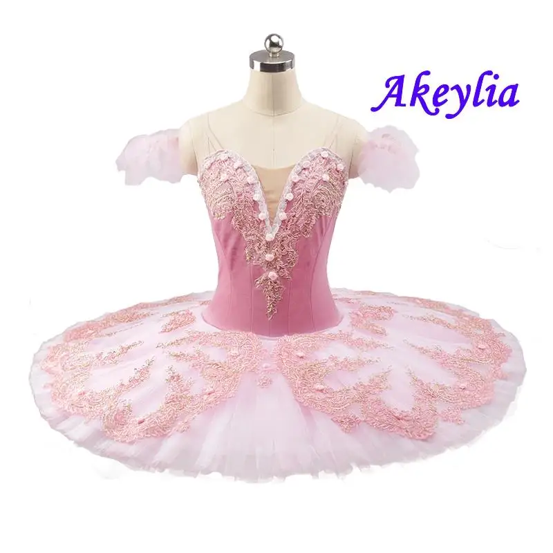 Pink Professional Ballet Tutu the Nutcracker Classical pancake Ballet Stage Costume Performance Platter Tutu dress girls JN0256