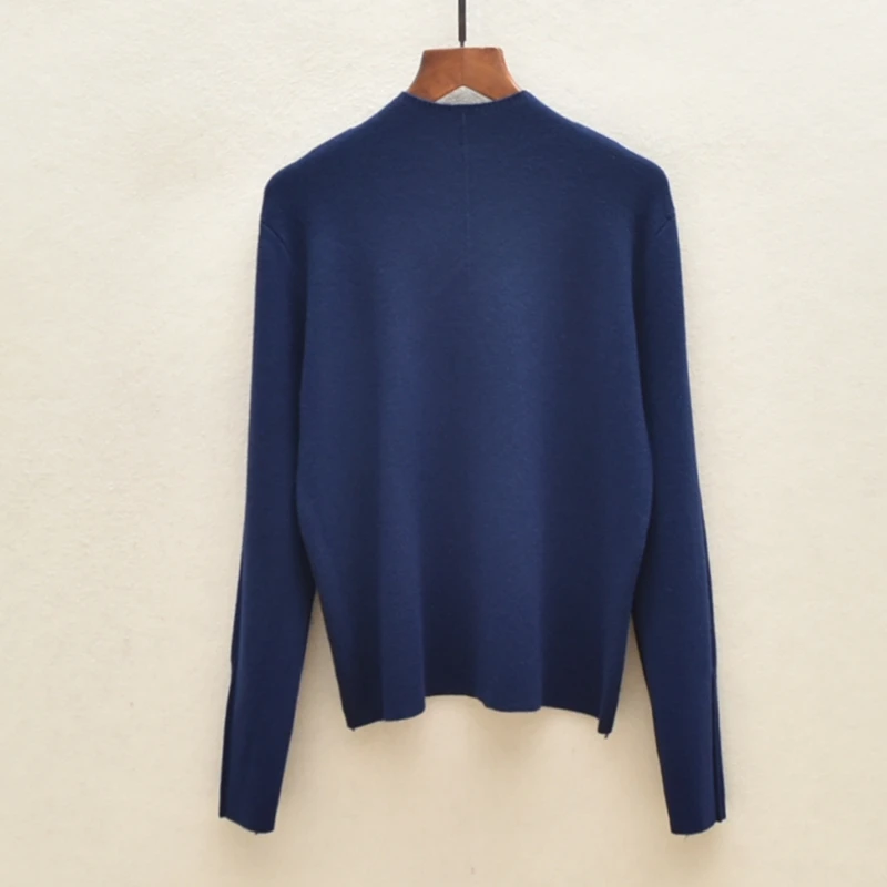 

Autumn Winter Thi Long Sve Knitted Sweater Women's Pullover Slim Fit Color Top Versatile Warm High Collar irt