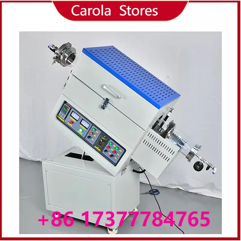 Lab Single Zone 1200℃ Rotary Tilting Vacuum Tube Furnace, Φ60mm High Purity Quartz Tube for Powder Calcination Sintering