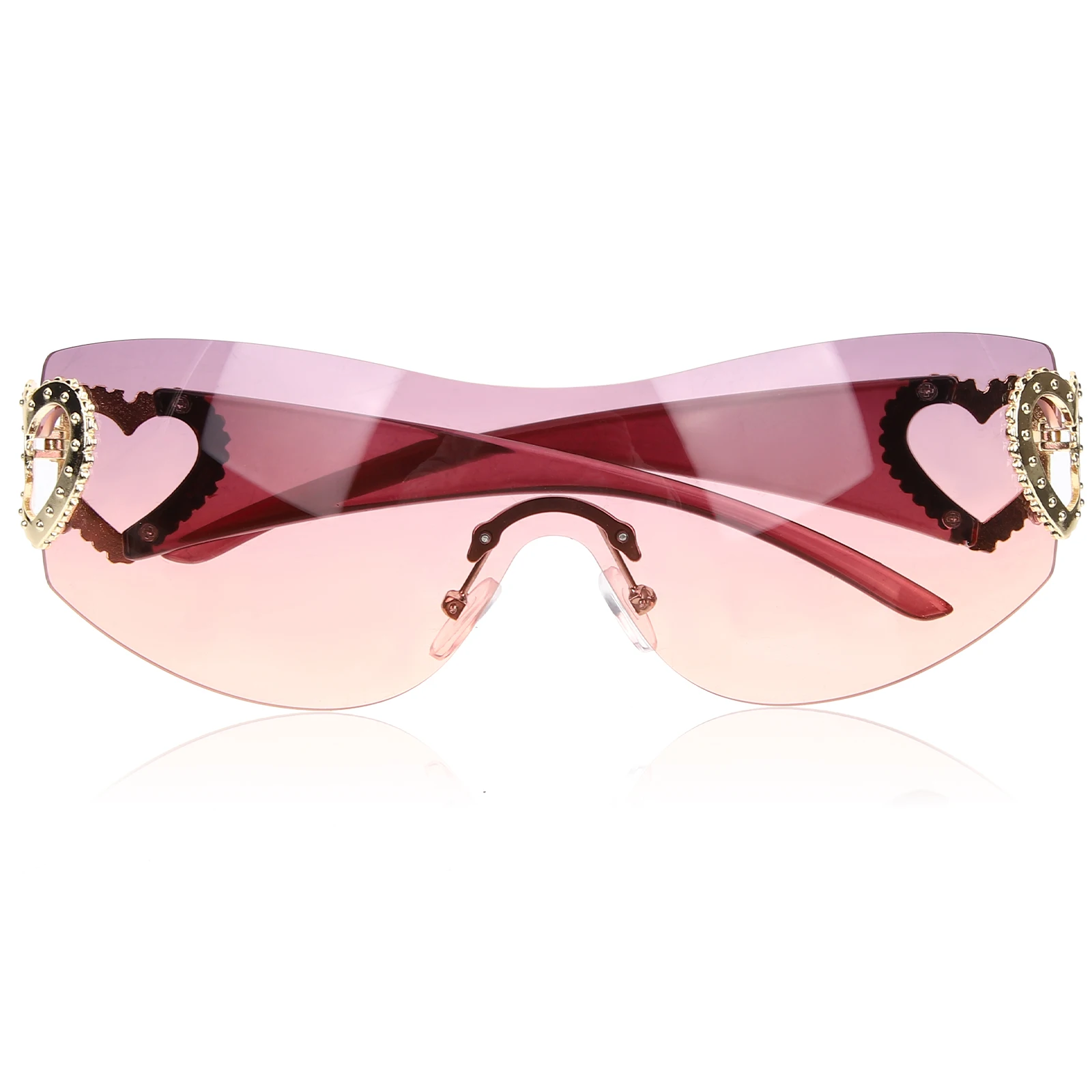 

Sunglasses Dark Purple Lens Women Frameless Eyeglasses Cute PC Thin Vintage Rimless Sunglasses Trendy Summer Outdoor