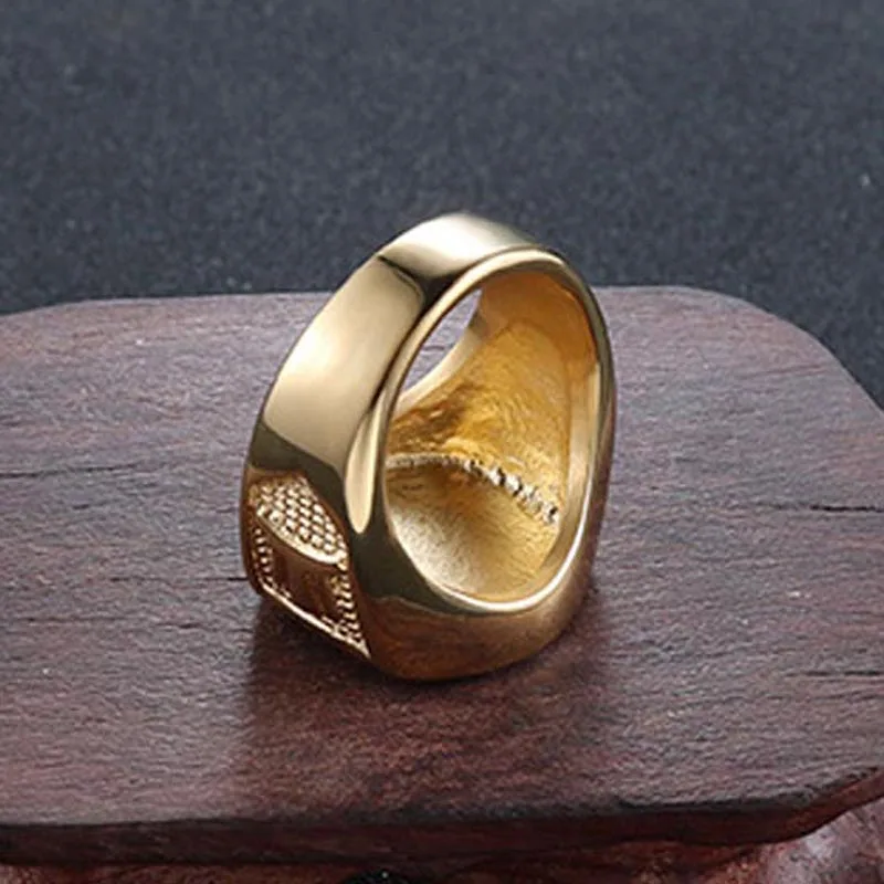 316L Stainless Steel Gold Color Freemason Finger Ring Men Hip Hop Masonic Rings Fashion freemen Jewelry