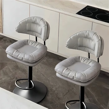2 szt. Heavy Duty Pub Counter Height, барные стулья, регулируемый вращающийся стул со спинкой, мягкий, серый