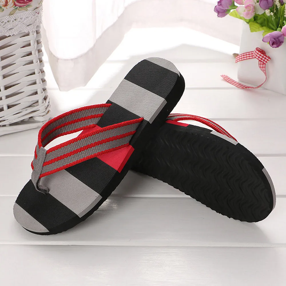 New 2024 Summer Men Slippers EVA Striped Flip Flops Beach Sandals Non-slip Slippers Indoor Outdoor Shoes Open Toe Sandalias