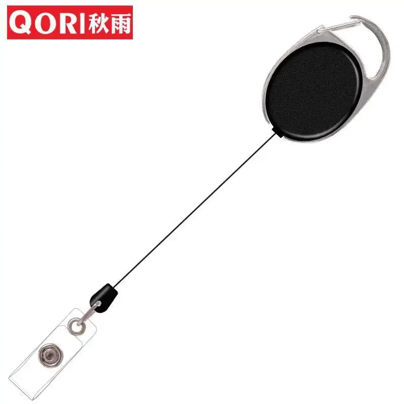 1Pc Badge Reel Holder Keychain Retractable Carabiner Hooks ID Card Roller Waist Clip Buckle Keyrings Accessories Gift