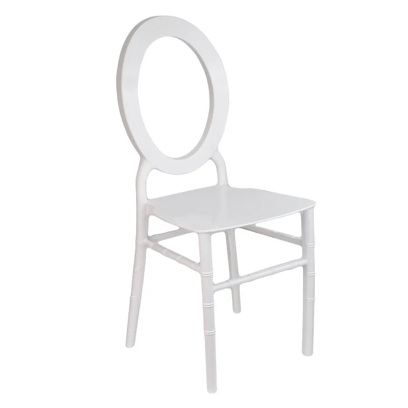 

Plastic PP Bamboo Chair Outdoor Lawn Banquet Wedding Backrest Chair Stackable White Dining Chair Household Stool