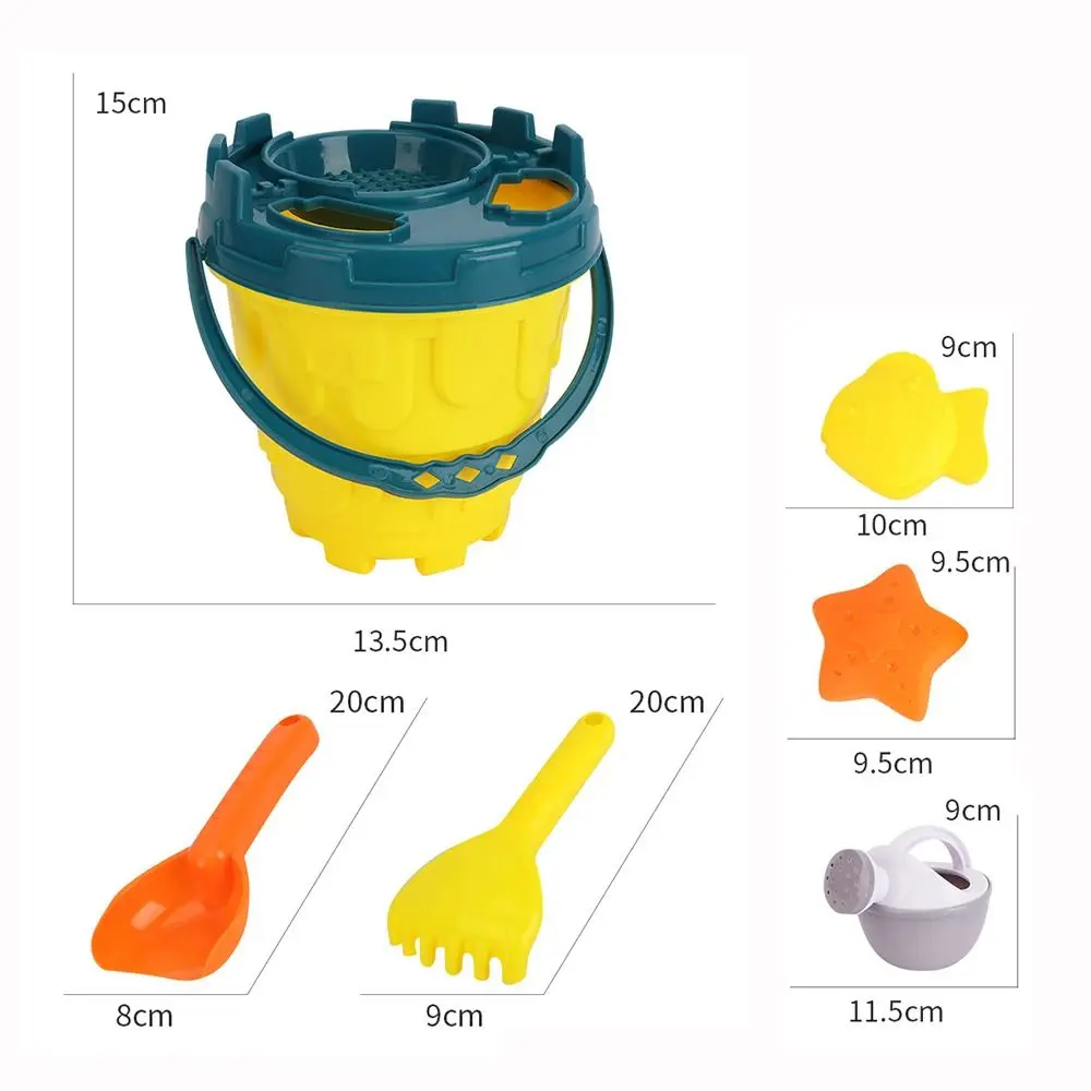 子供のためのインタラクティブなシャベルが付いた屋外サンドキット,ビーチとプールの城が付いたバケツのおもちゃ