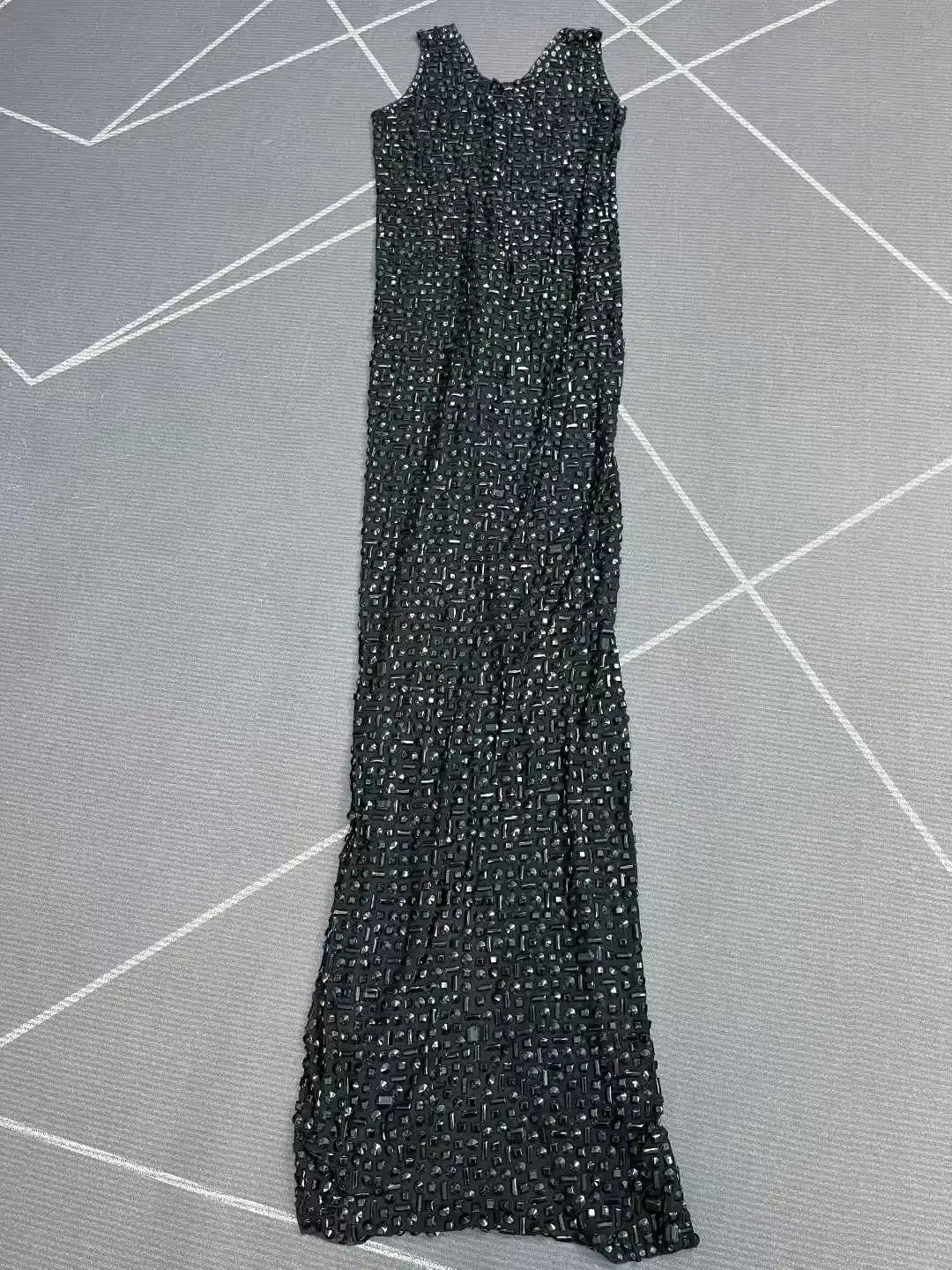 Sexy Bühne Elegantes Schwarz Weiß Abendkleid Blingbling Silber Strass Kleid Hochzeit Cocktail Party Fotoshooting Kostüm