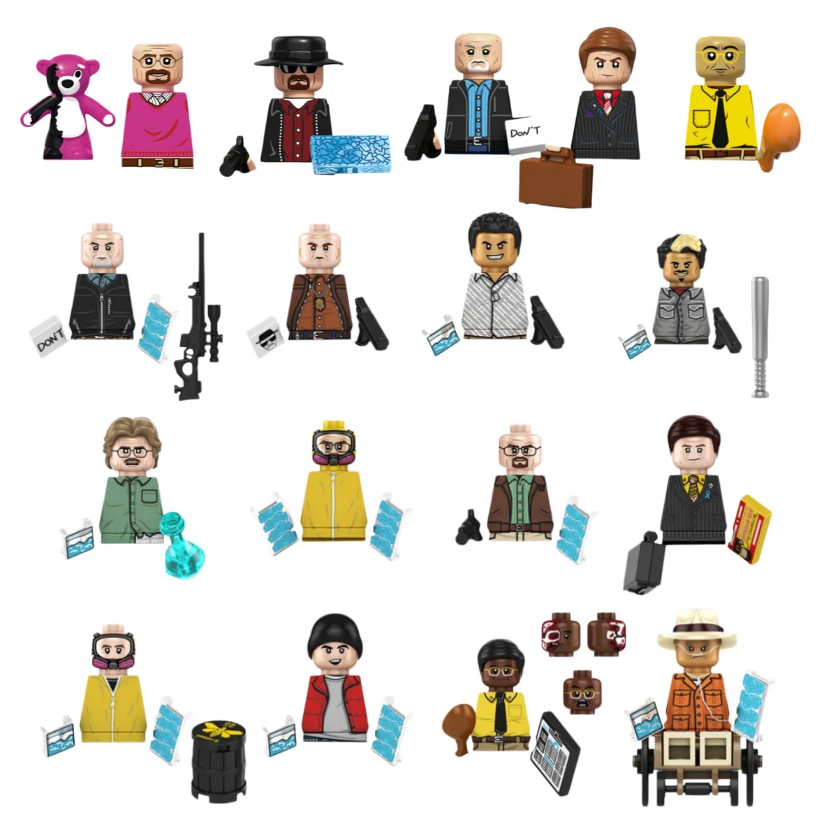 Figuras de Acción de la Película Breaking Bad, Heisenberg, Walter White, Gus Fring, Saul Goodman, Mike Ehrmantraut, Bloques de Construcción, Regalos para Fiestas