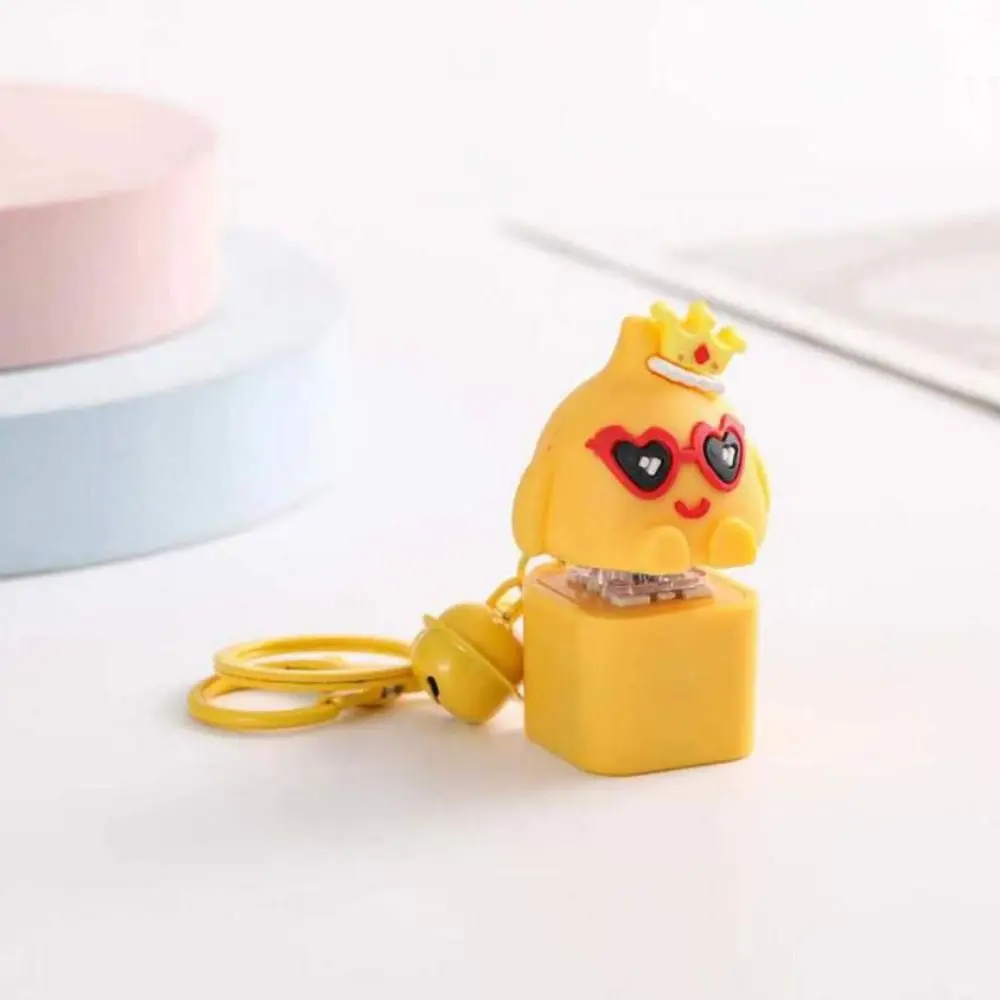 Porte-clés clavier en bois 'Yellow Chick' avec poisson en bois, électronique, pour clavier mécanique, testeur d'axe, Merit +1