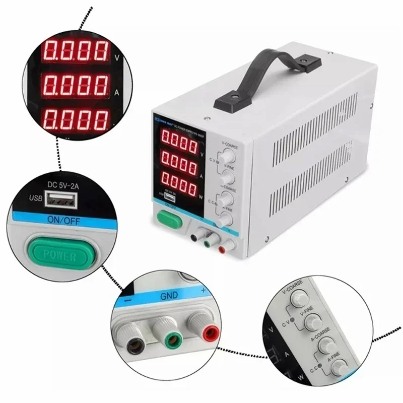 

Лабораторная мощность для LW PS-3010DF Supply 30V10A DC Регулируемый импульсный источник питания светодиодный 4-значный инструмент для зарядки и ремонта