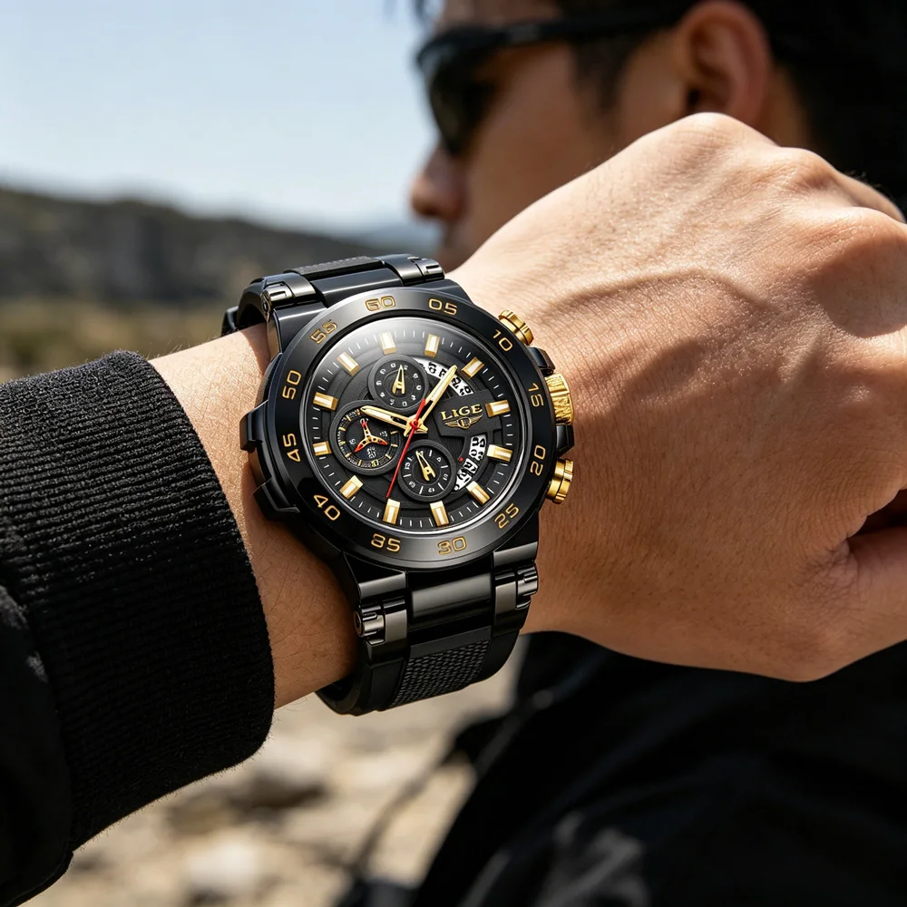 Relogio Masculino LIGE Sport Herrenuhr Top-Marke Luxus Quarzuhr für Männer Mode Militär Wasserdicht Chronograph Uhr Männlich
