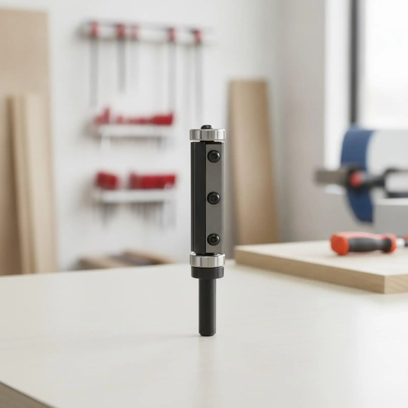 Double-Bearing Flush Trim Router Bit | Two-Flute Cutting Design, Flush Cut Router Bit, for carpentry