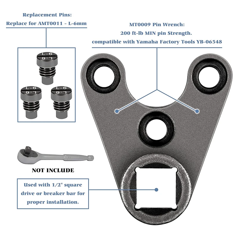 Trim/Tilt Pin Wrench Kit MT0009 – 35mm X 6mm for Remove Trim Seals on Hydraulic Cylinders, Yamaha Honda Evinrude Suzuki Johnson