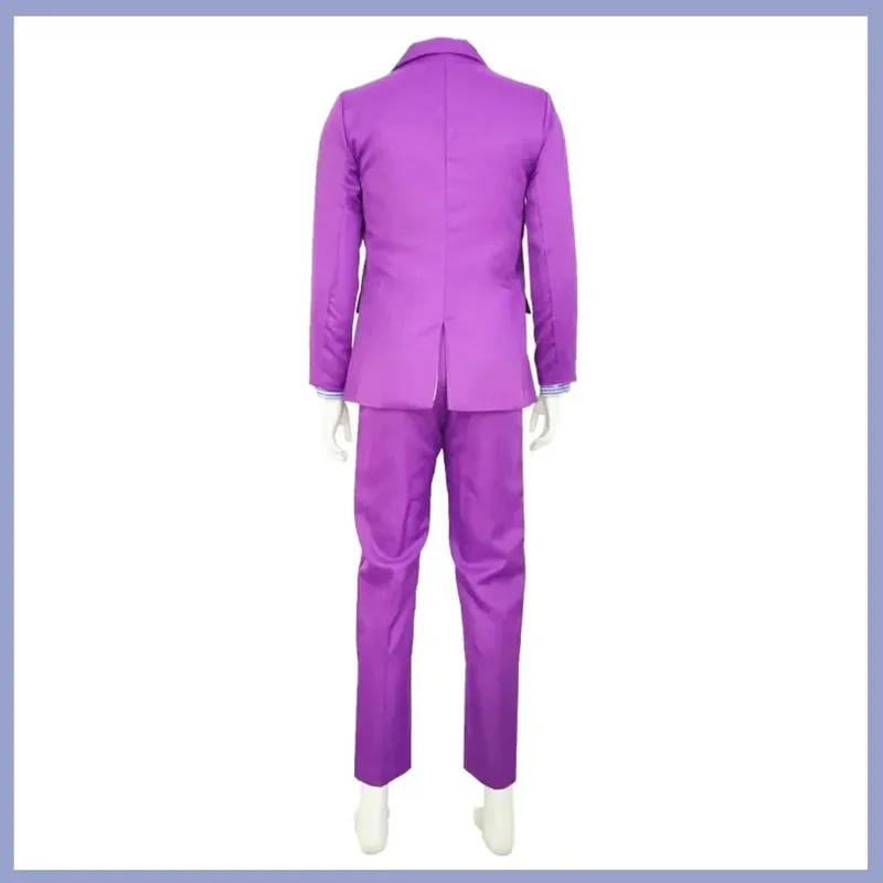 Аниме Невероятные приключения Джоджо Кира Йошикаге Косплей Костюм Фиолетовый Костюм Униформа Рубашка в полоску Парик Взрослый мужчина Карнавальный комплект; 6,r'8