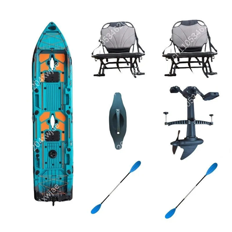 Rotomolded Tandem Kayak for Fishing and Touring, Stable Splicing Canoe Suitable for Rivers Lakes and Coastal Waters
