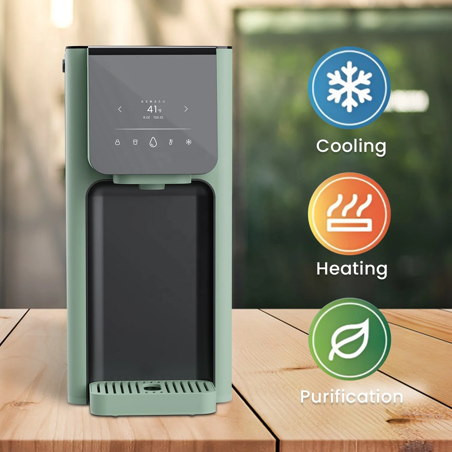 

Настольный диспенсер для воды, охладитель для горячей и холодной воды, очиститель, диспенсер для горячей и холодной воды, система обратного осмоса, очиститель воды RO для дома