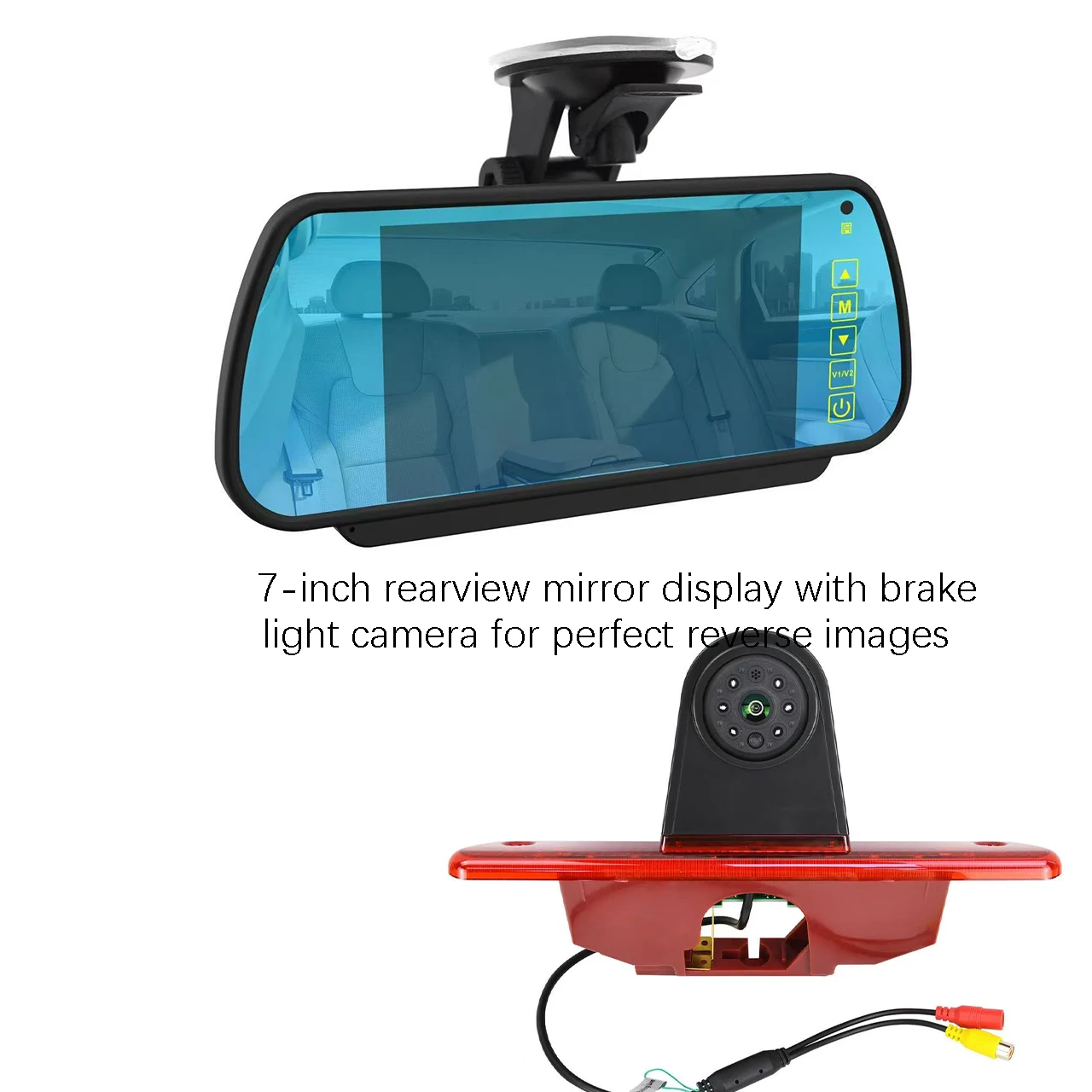 Reversing High Level Brake Light Camera, OEM Fitted Reverse Camera Monitor Kit for Peugeot Expert/Toyota ProAce/Citroen Jumpy