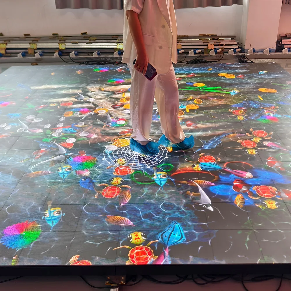 Interactive 3D LED Display Floor Tile Screen Dynamic Corridor Channel Electronic Screen For Sensing Interactive Floor DisplayInt