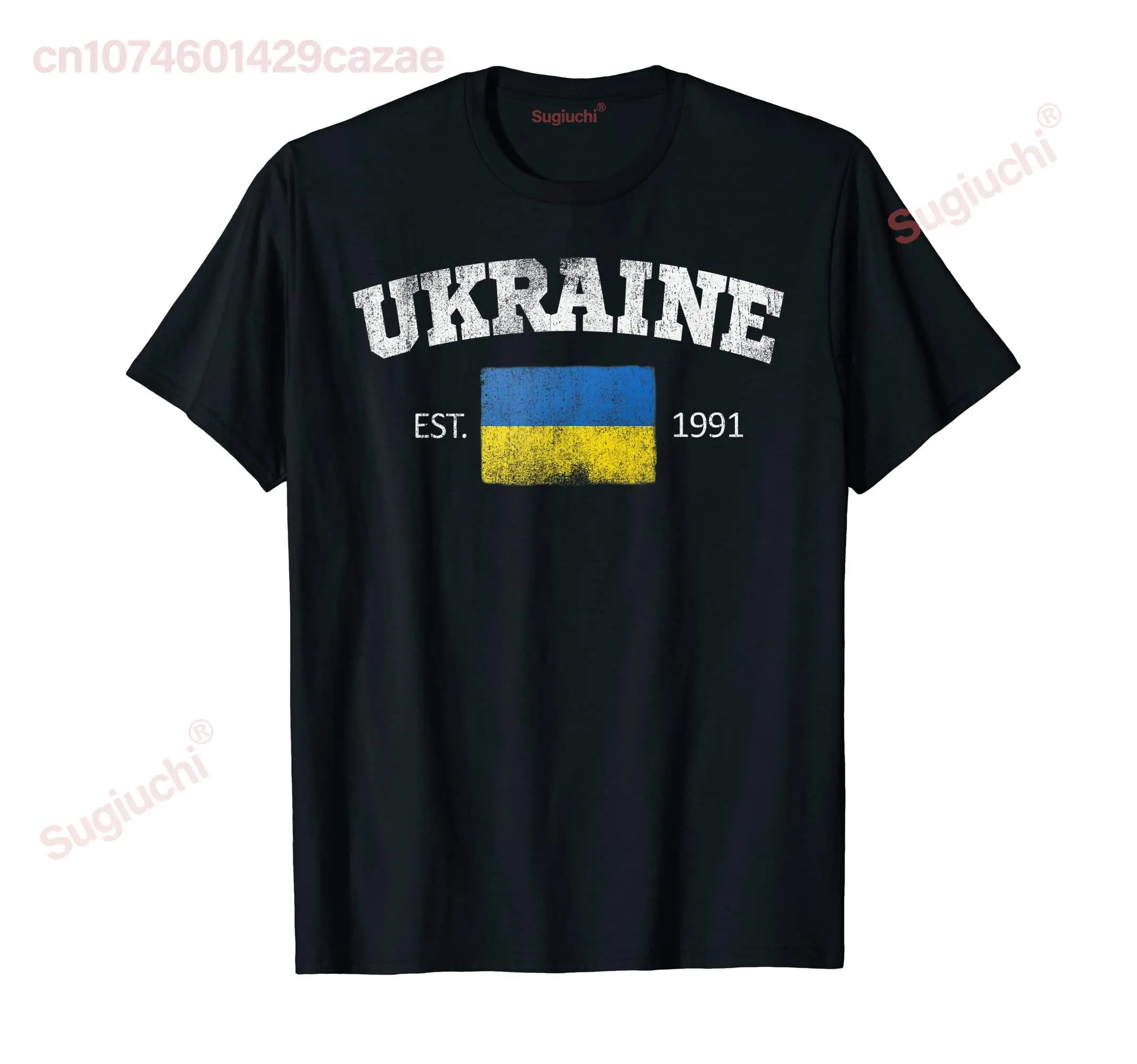 Vintage UKRAINE Independence Day Flag Est 1991 Souvenir T-Shirt Gift Hip Hop MEN WOMEN UNISEX T Shirts Size XS-5XL