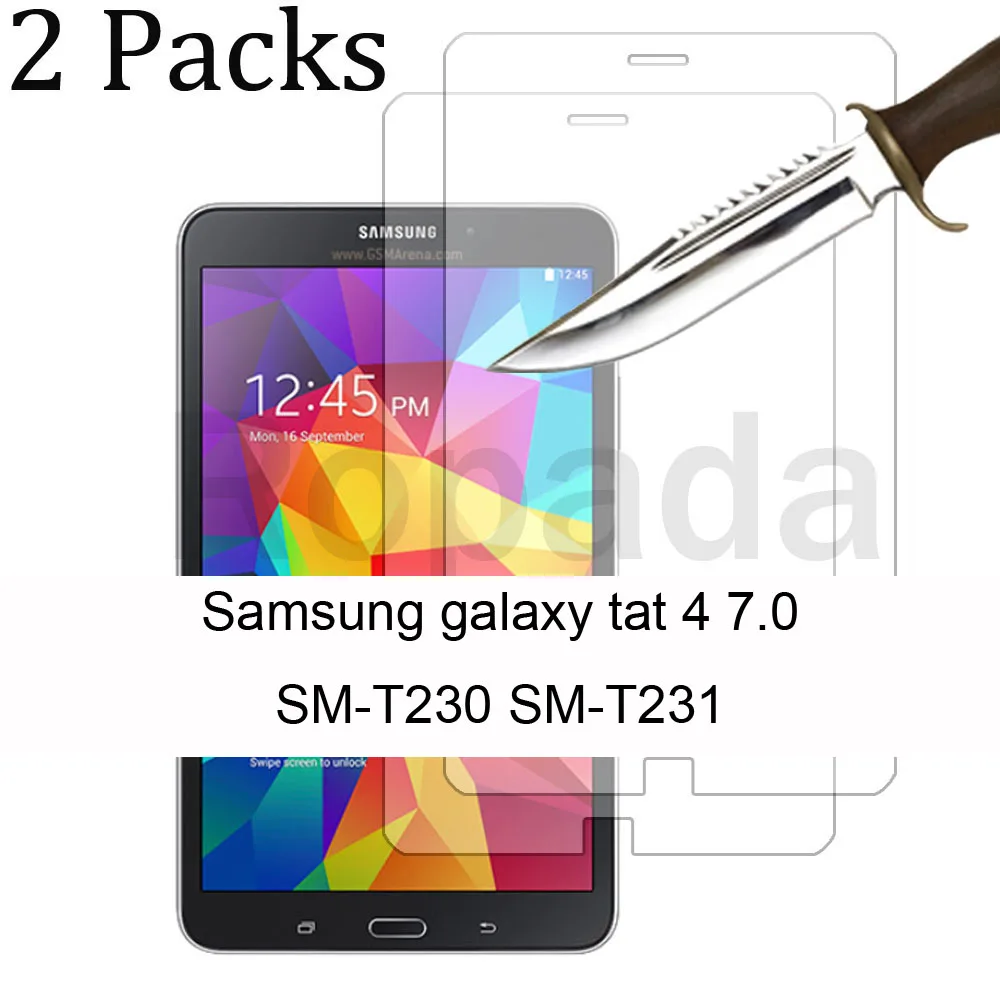 

2PCS Glass For Samsung Galaxy Tab 4 7.0 SM-T230 SM-T231 T235 Scratch Proof Tempered Glass Screen Protector