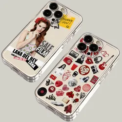 Singer Lana Del Rey Phone Case for iPhone 16 15 14 Plus 13 12 Mini 11 iPhone16 iPhone13 Pro Max X Xs XR 7 8 Clear Capa Cover