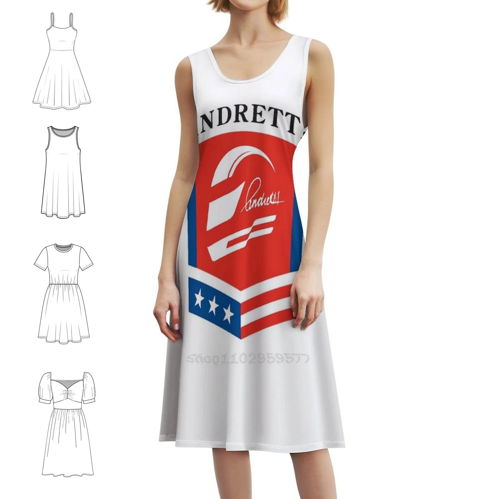 Copandretti Autosport Preppy Style Mini Dress For Women A-Line Loose Fit Casual Day Dress Indycar Racing Indy Indianapolis Indy