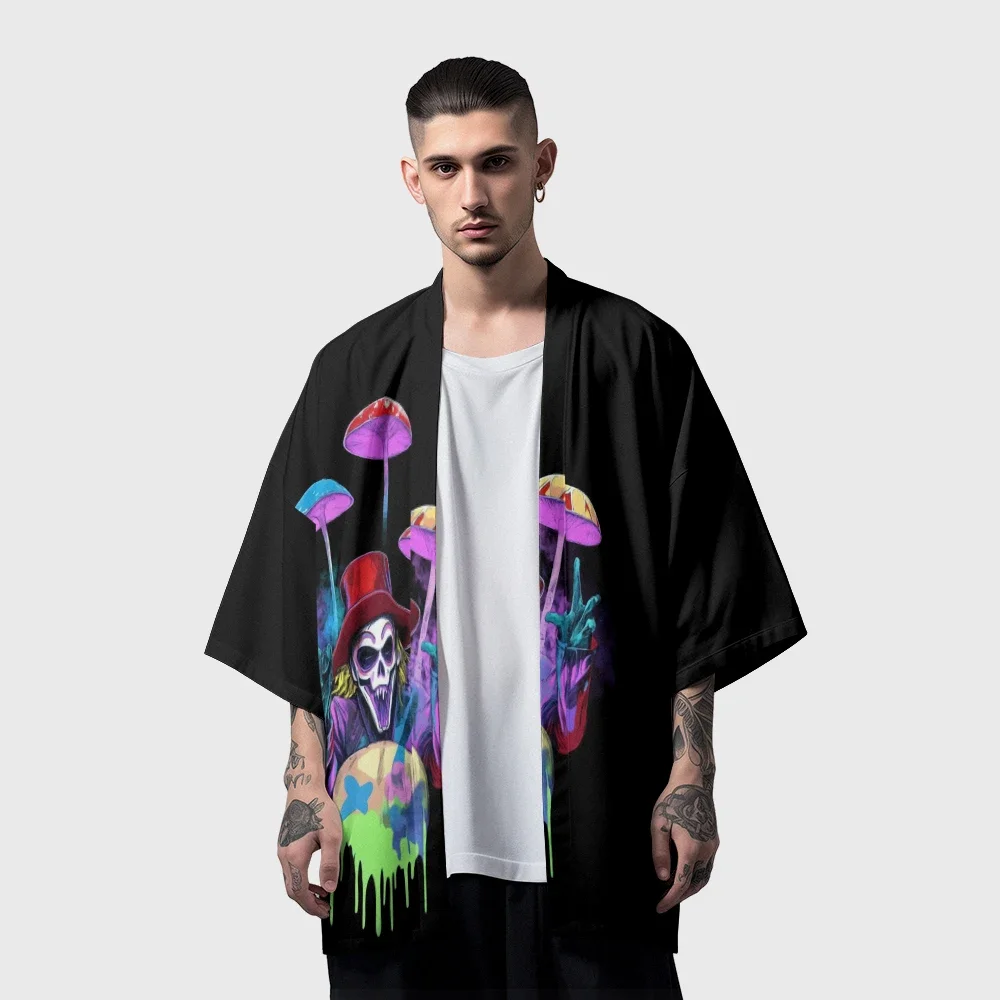 

Summer Kimono Cosplay Men Fashion Shirt Women Beach Cardigan Retro Kimono Yukata Haori Japanese Clothes Streetwear Bathrobes