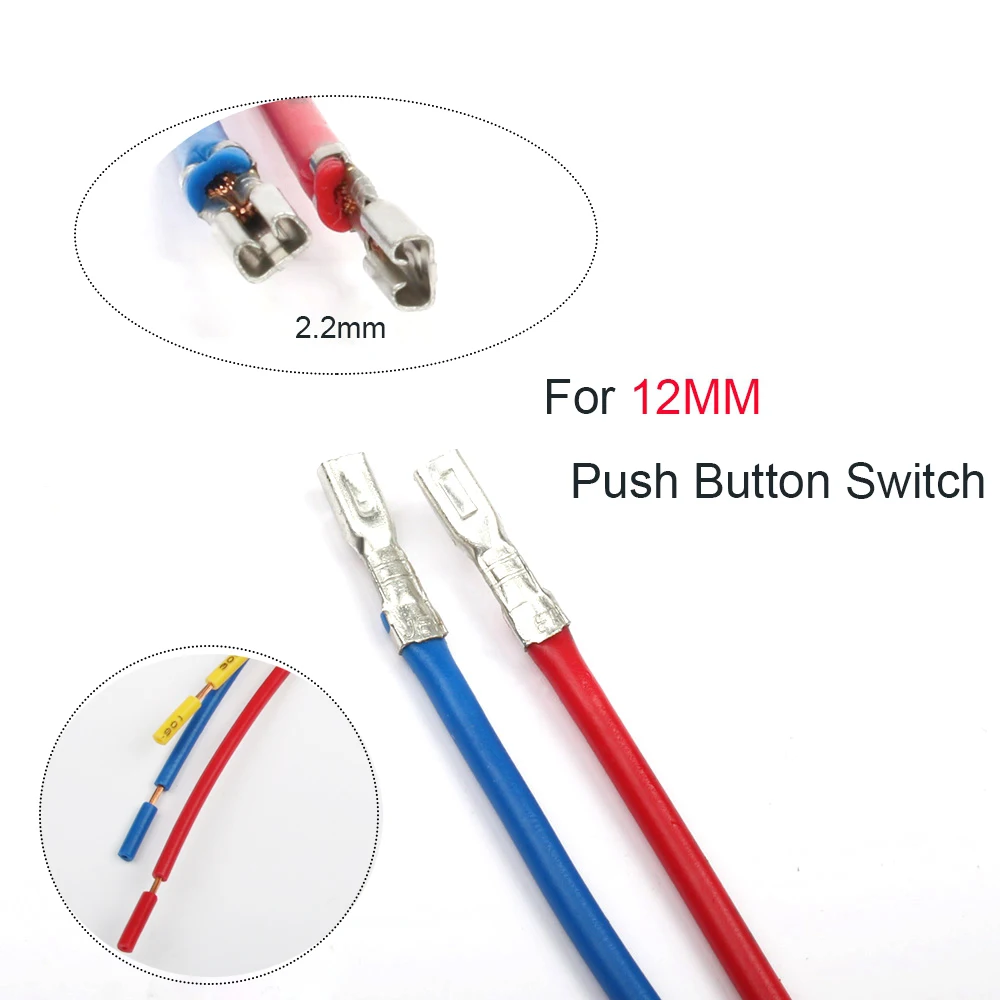 2.2mm metal push button wiring 2-6 wires cable for stable lamp light button suit for 12mm metal button - Detail 1