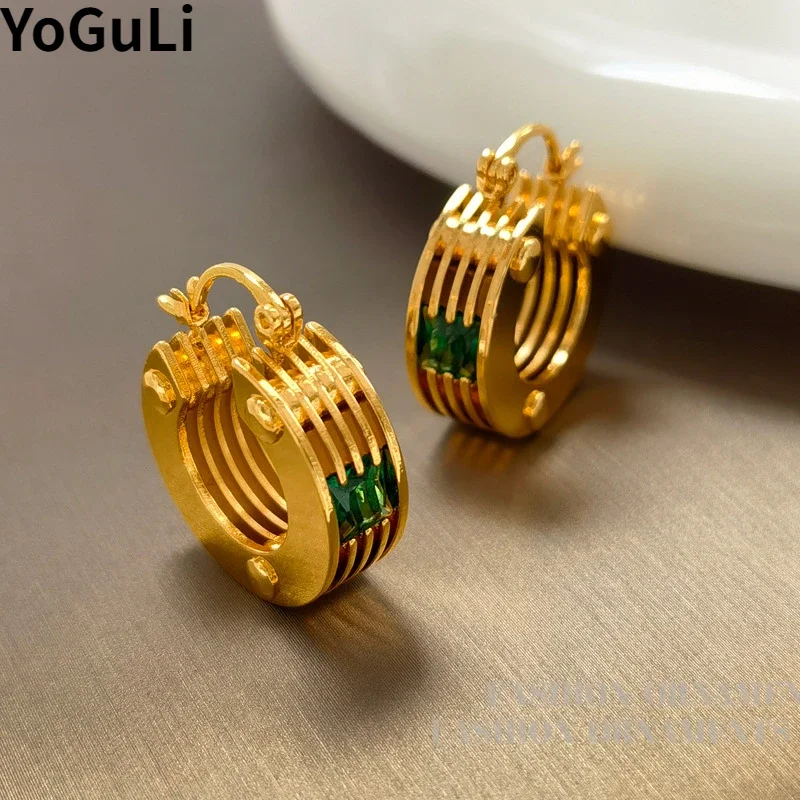 

Modern Jewelry European and American Design Metal Hoop Earrings For Women Party Gifts Exaggerative Ear Accessories Hot Selling