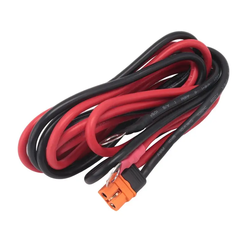 AT05-Xt60i To O Ring Terminal Cable 10AWG Female To O Ring Connector Xt60i Extension Cable For Power Station Solar Generator