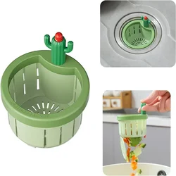 1/2pcs Cactus Sink Drain Strainer Press Automatic Dumping Basket Multi-functional Use Filter Net for Tub Kitchen Waste Collector