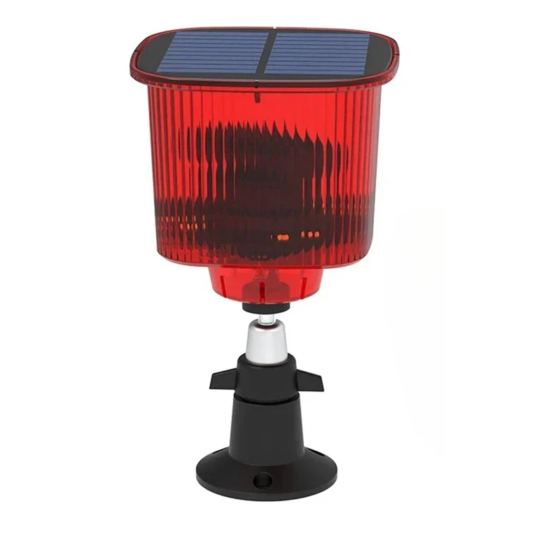 Solar Powered Alarm Light Bird Animal Repllent Motion Sensor Detector Siren Strobe For Home Orchard Farm