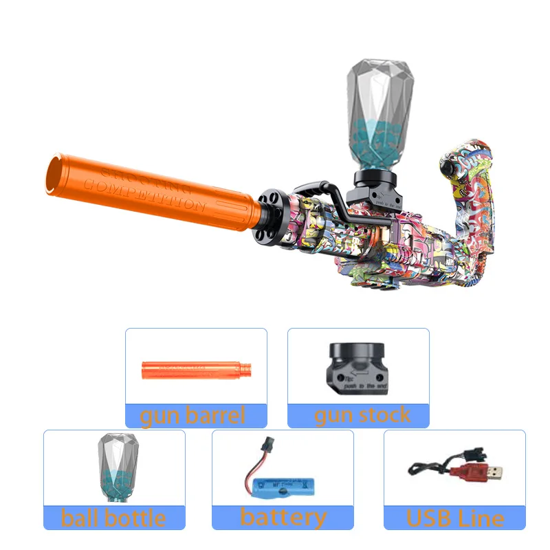 Gatling arma de brinquedo bola elétrica blaster pistola tiro esporte ao ar livre alta velocidade recarregável jogo interativo festas para adulto