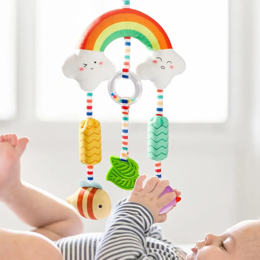 Soft Plush Baby Wind Chime Toy Cute Cartoon Infant Comfort Bed Bell Sensory Stimulation Teether Sensory Learning Toys